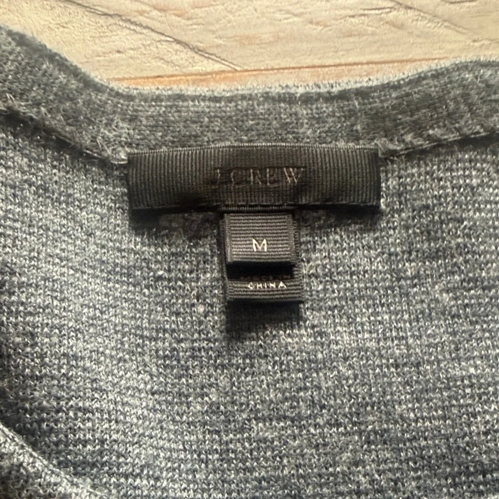 J. Crew Gray Sweater with Cream Lace Detail - Picture 2 of 4